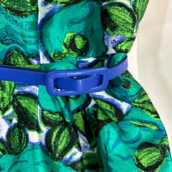 Liz Claiborne Green Floral Sleeveless Midi Cocktail Dress Sz 10 preloved - Picture 6 of 7